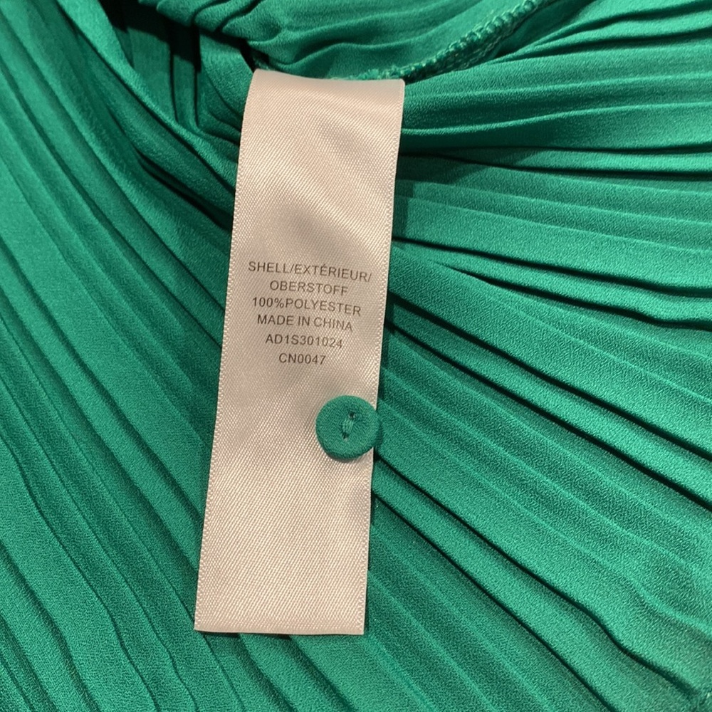Adrianna Papell Green High Neck Pleated Look Small - Picture 5 of 13